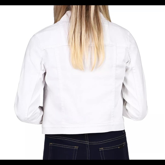 Michael Kors white denim jeans Jacket stretch XL - Picture 10 of 12